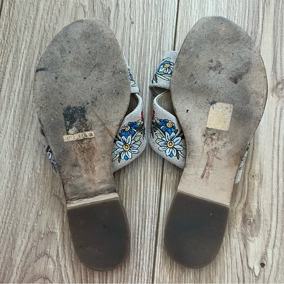 Raye Beige + Colorful Floral Embroidered Sandals - Picture 7 of 8